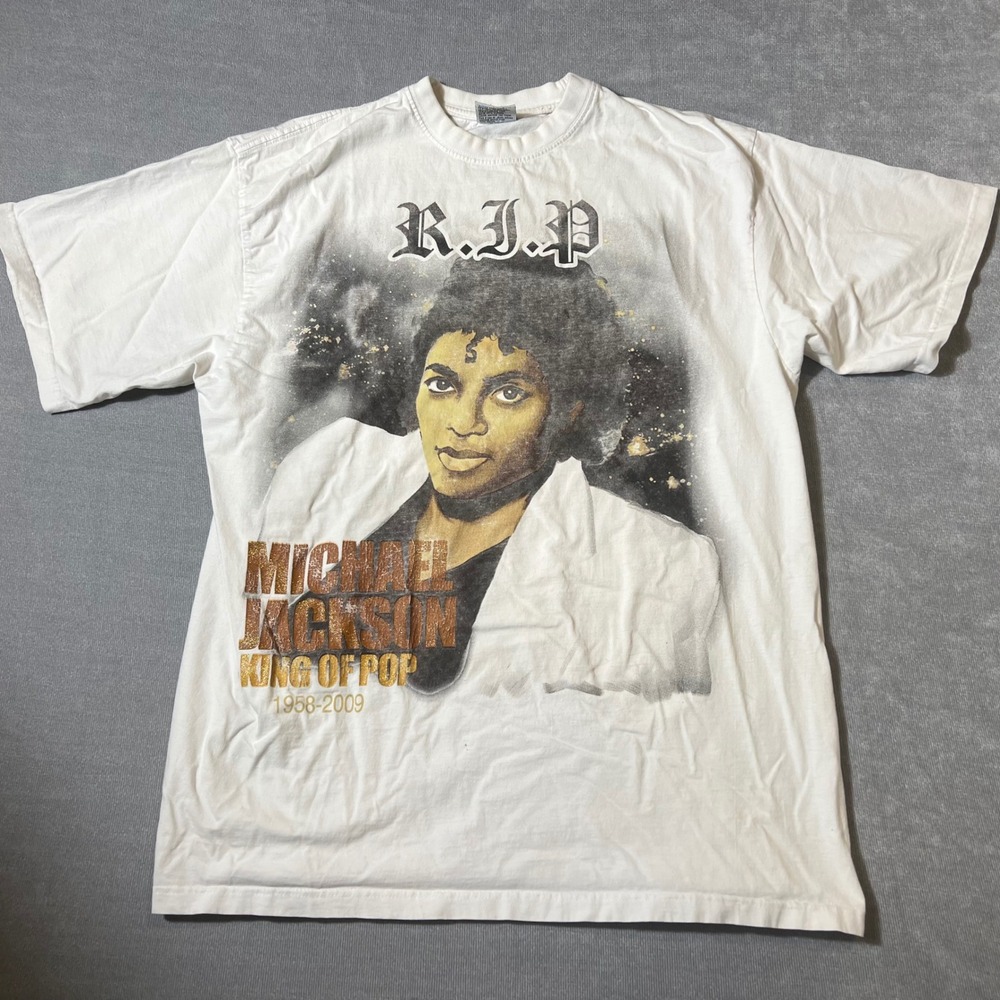 Michael Jackson King of Pop RIP Memorial T-Shirt White Phat Doc Mens 2XL Vintage